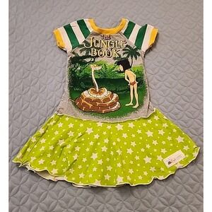 Toddler's EVER CUSTOM COUTURE The Jungle Book Mixed Media Dress 2T Green